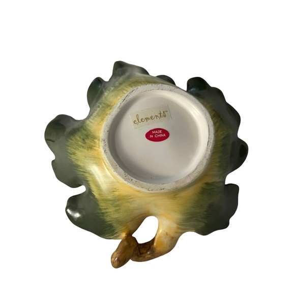Elements (2) Ceramic Leaves Trinkey Trays Holder Spoon Rest Catch All Decor - Picture 6 of 11